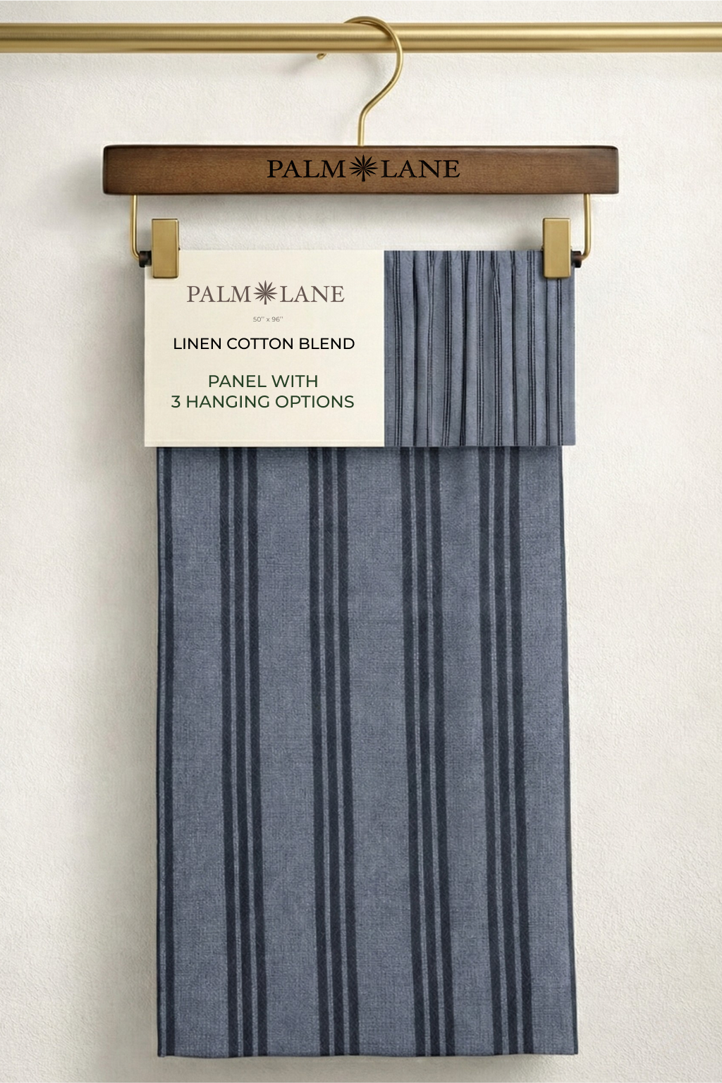 PALM LANE STRIPED LINEN COTTON CURTAIN