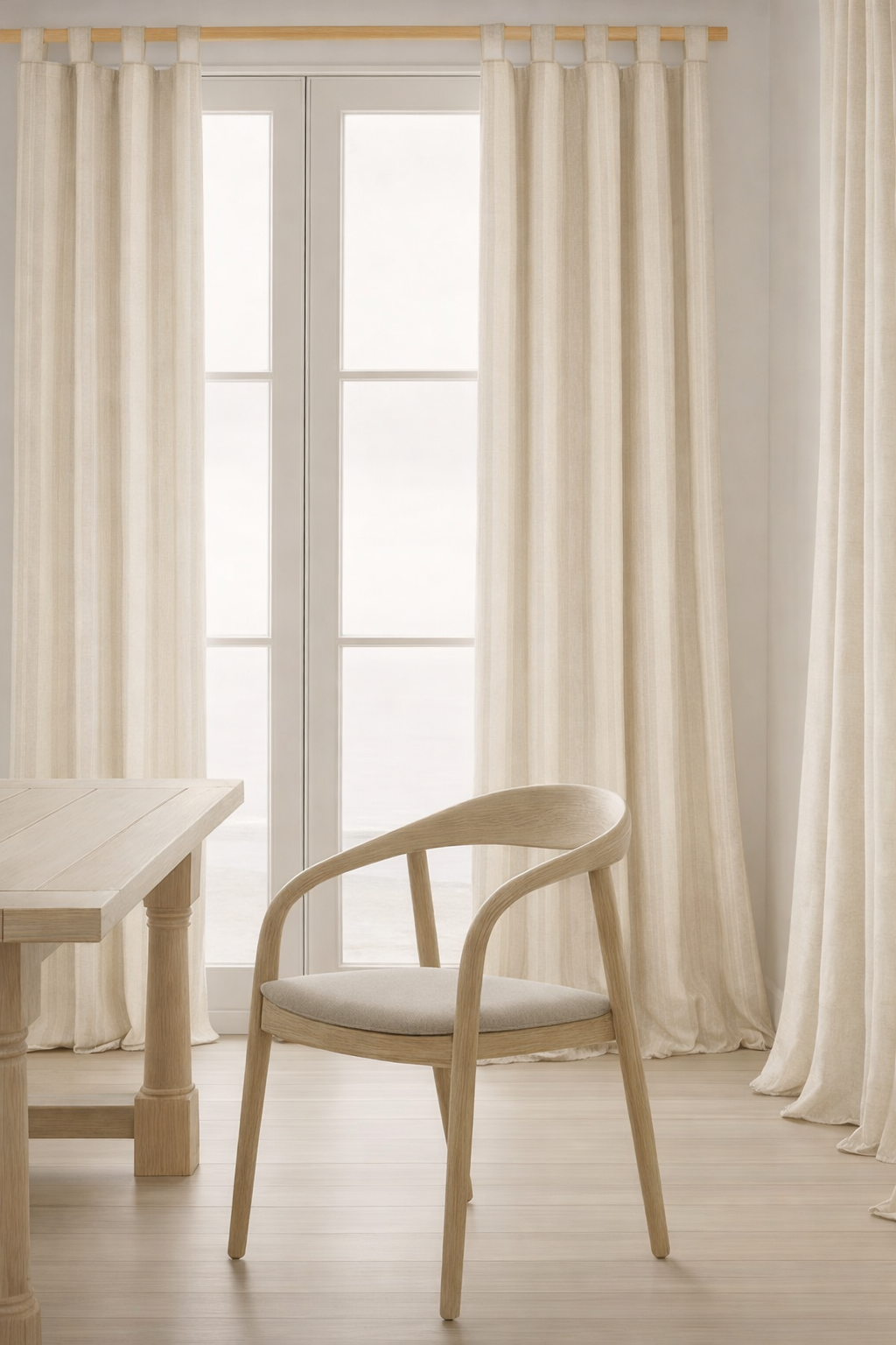 PALM LANE STRIPED LINEN COTTON CURTAIN