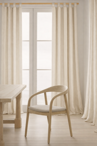 PALM LANE STRIPED LINEN COTTON CURTAIN