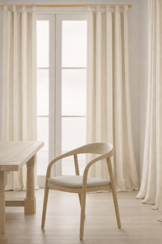 PALM LANE STRIPED LINEN COTTON CURTAIN