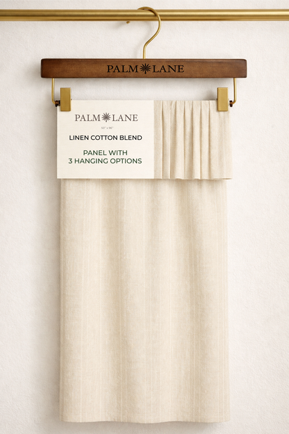 PALM LANE STRIPED LINEN COTTON CURTAIN