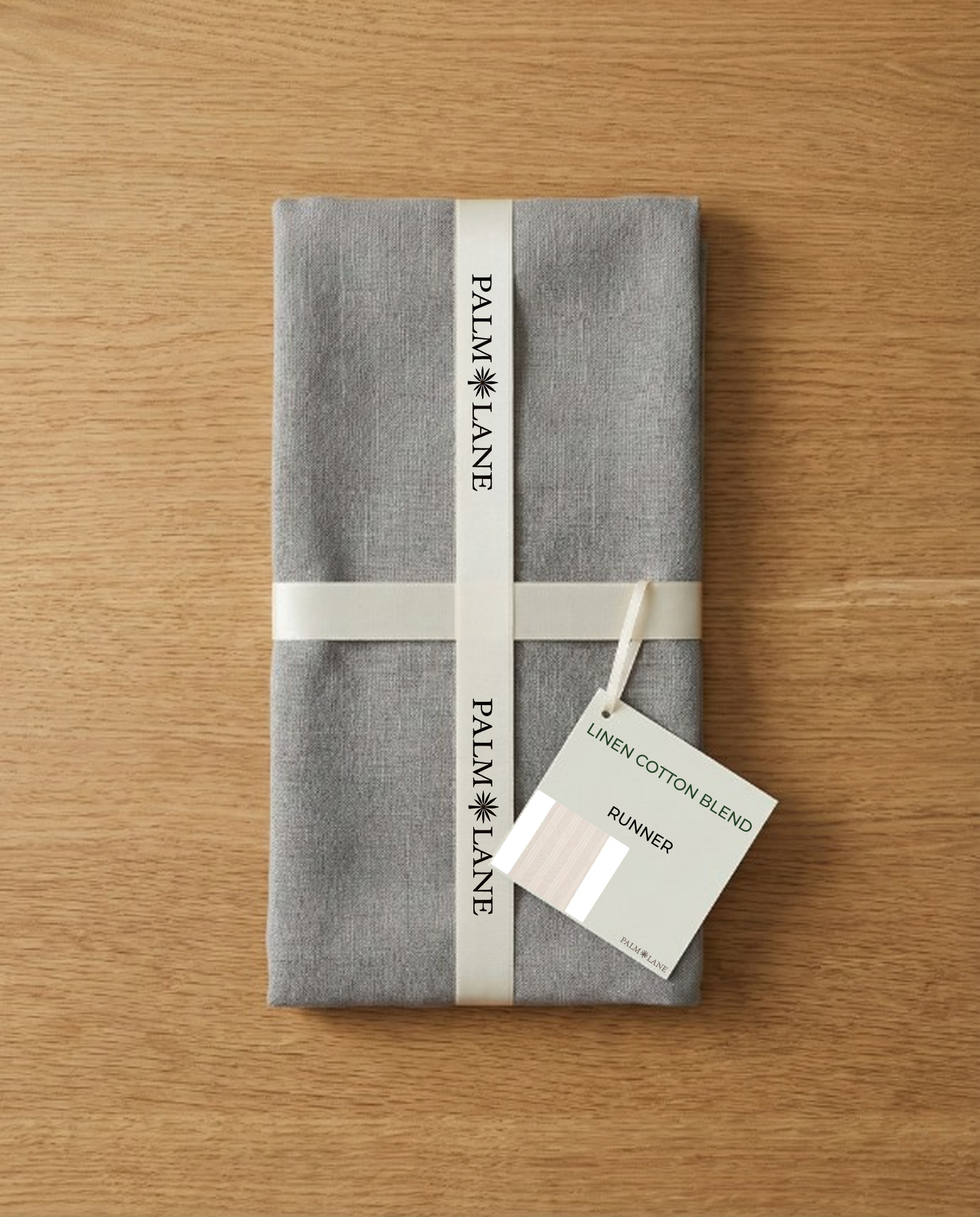 PALM LANE STRIPED LINEN COTTON TABLE RUNNER