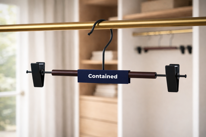 POWDER COATED METAL PANT HANGER WITH WOOD - 4PK