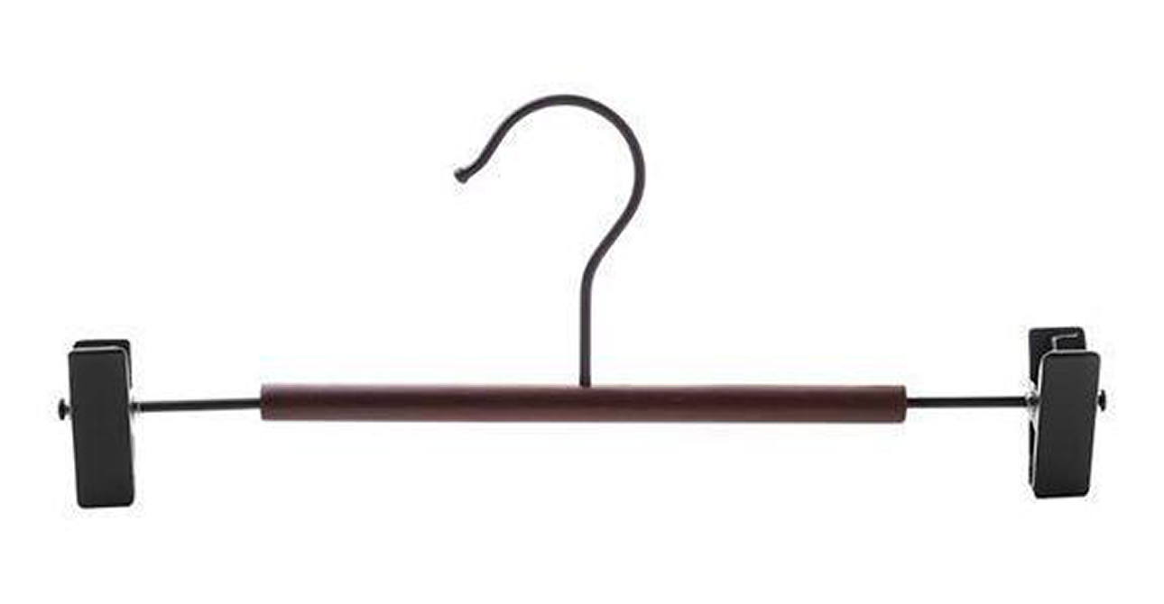 POWDER COATED METAL PANT HANGER WITH WOOD - 4PK