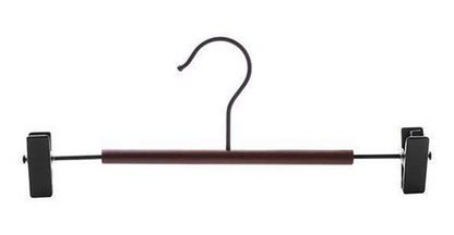 POWDER COATED METAL PANT HANGER WITH WOOD - 4PK