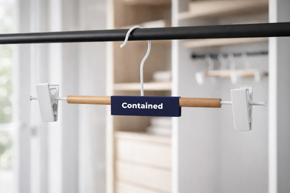 POWDER COATED METAL PANT HANGER WITH WOOD - 4PK