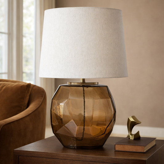 POLYGONAL ORB GLASS TABLE LAMP