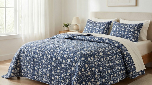 COTTON FLEX BLOCK PRINT QUILT SET