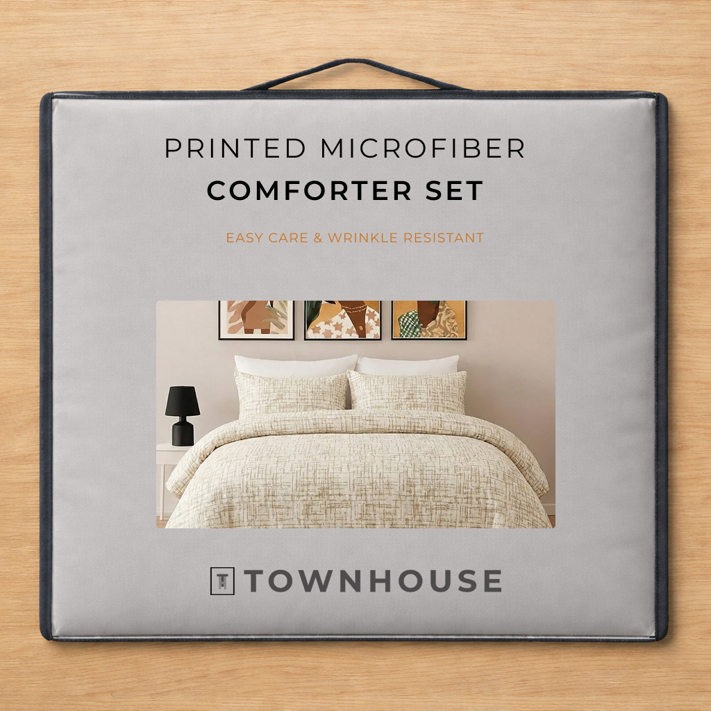 Printed Microfiber Comforter Set