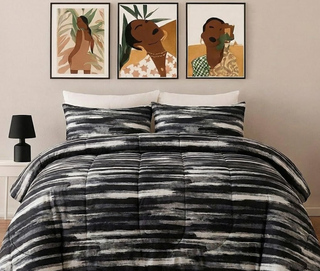 Printed Microfiber Comforter Set