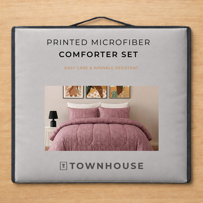 Printed Microfiber Comforter Set