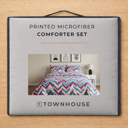 Printed Microfiber Comforter Set