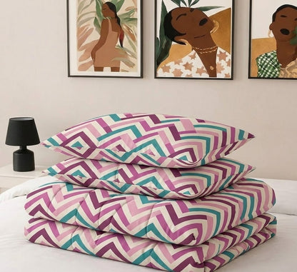 Printed Microfiber Comforter Set