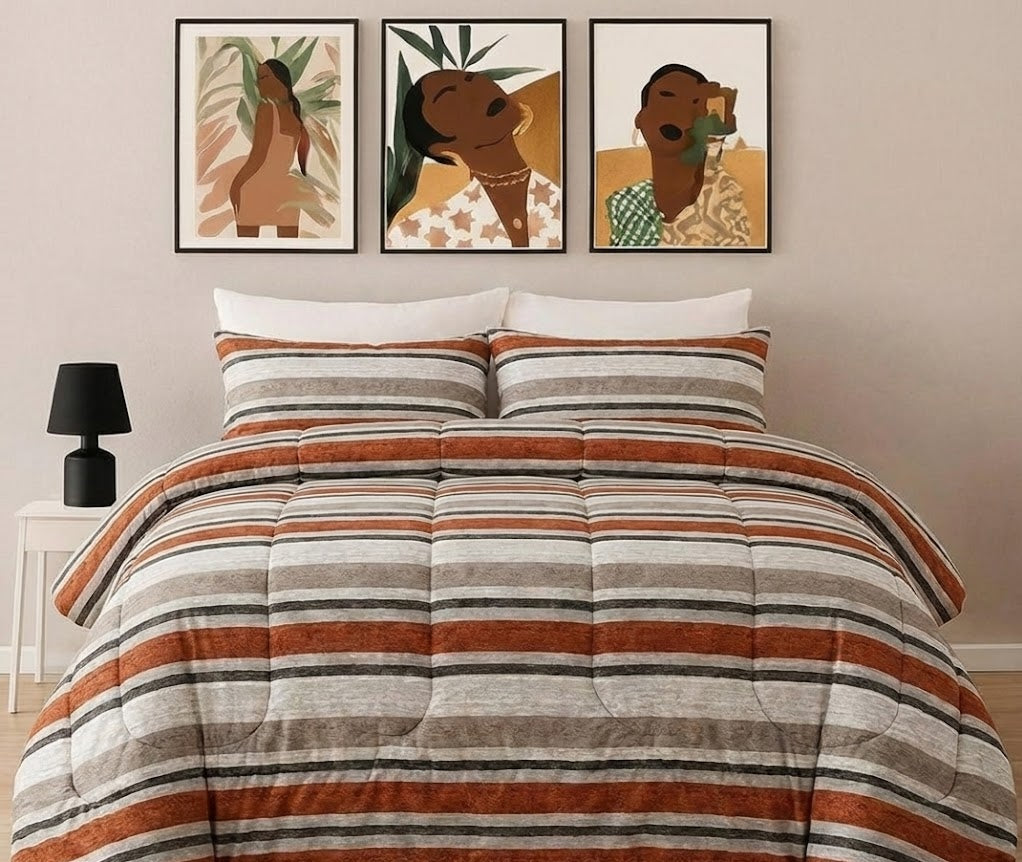 Printed Microfiber Comforter Set