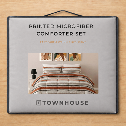Printed Microfiber Comforter Set