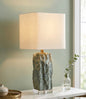 RAW MARBLE TABLE LAMP WITH ACRYLIC BASE