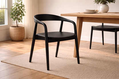 SCULPTED WOOD MODERN DINING CHAIR