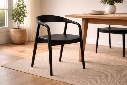 SCULPTED WOOD MODERN DINING CHAIR