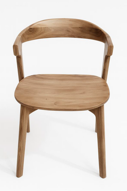 SCULPTED WOOD MODERN DINING CHAIR