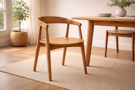 SCULPTED WOOD MODERN DINING CHAIR