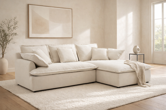 FLANGE CUSHION LOUNGE SOFA WITH LEFT ARM