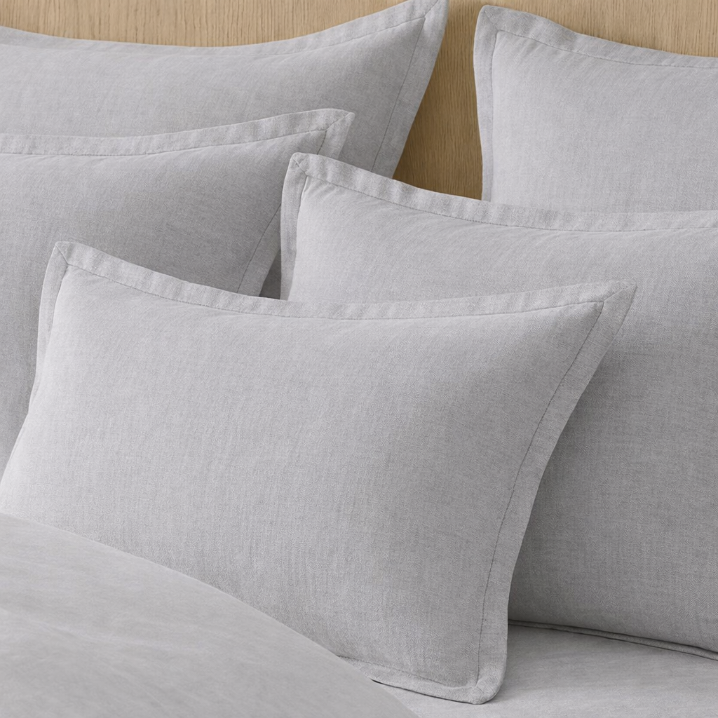 COTTON LINEN BLEND EURO SHAM WITH DOWN FEATHER FILLING