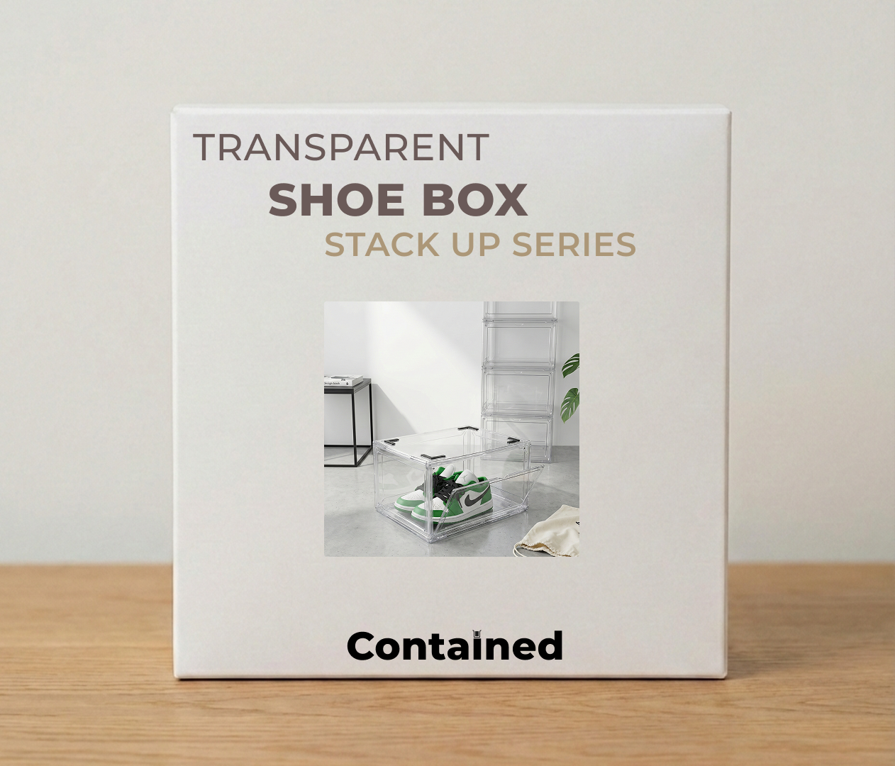 STACK UP ACRYLIC CLEAR SHOE BOX - 4 PACK