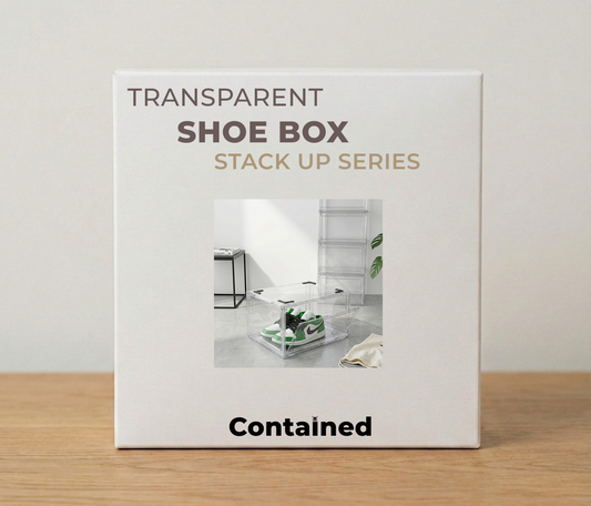 STACK UP ACRYLIC CLEAR SHOE BOX - 4 PACK