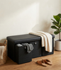 FOLDING STORAGE OTTOMAN WITH 3 DRAWERS