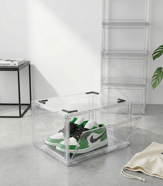 STACK UP ACRYLIC CLEAR SHOE BOX - 4 PACK