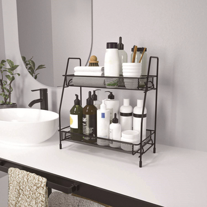 2 TIER MESH METAL COUNTER STORAGE  RACK