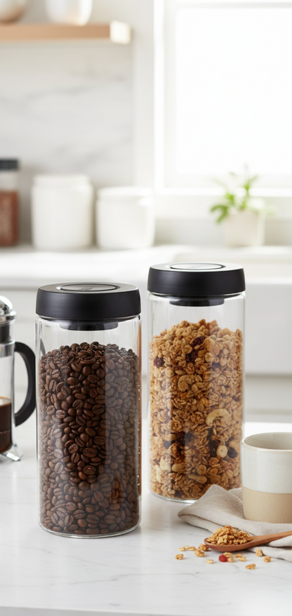 2 PC VACUUM GLASS JAR 1800ML