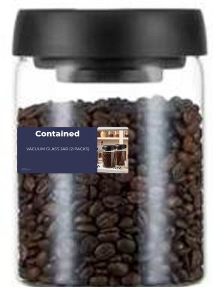 2 PC VACUUM GLASS JAR 900ML