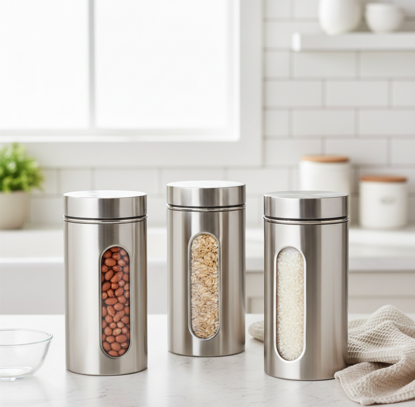 3 PC 306 STAINLESS STEEL FOOD CONTAINER 1300ML