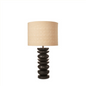 Blackwash Wooden Table Lamp With Boho