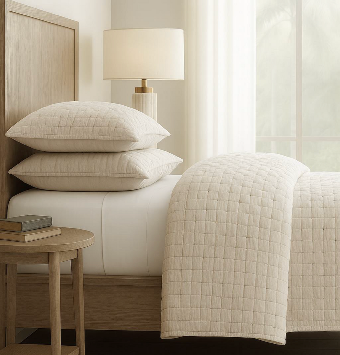 LINEN WITH AUGUST SUTTER STITCH QUILT SET