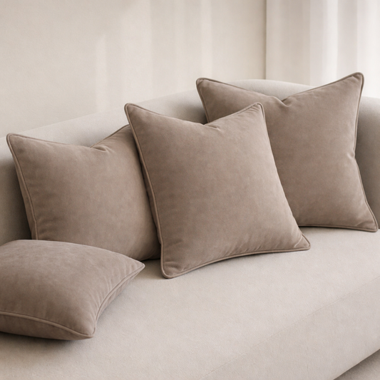 MH VELVET PIPPED VELVET CUSHION