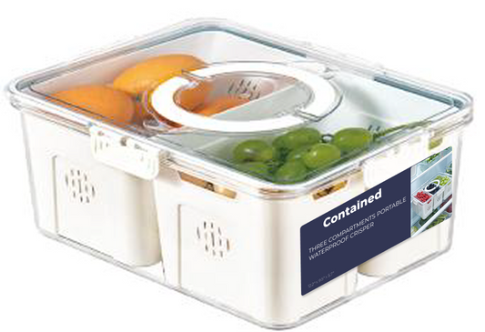 THREE COMPARTMENTS PORTABLE WATERPROOF CRISPER