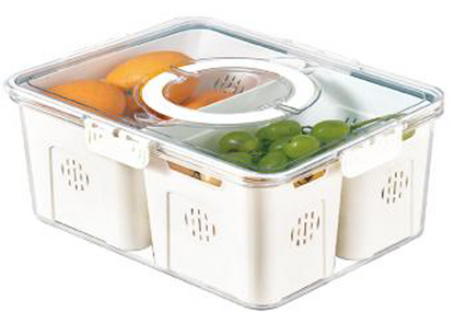 THREE COMPARTMENTS PORTABLE WATERPROOF CRISPER