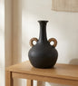 TUSCAN JUTE WRAPPED HANDLES CLAY VASE
