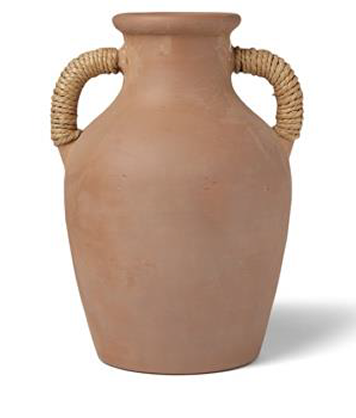 TUSCAN SISAL WRAPPED HANDLES CLAY VASE