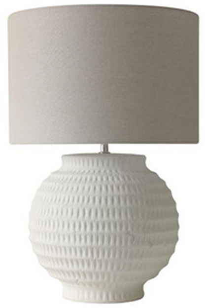 Divots White Embossed Table Lamp