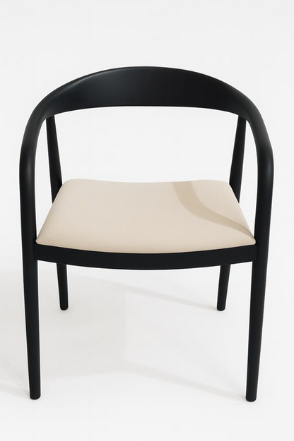 UPHOLSTERED SEAT CARVED WOOD DINING CHAIR