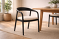 UPHOLSTERED SEAT CARVED WOOD DINING CHAIR