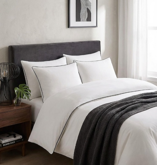 PALM LANE T1000 EMBROIDERED PIPING DUVET