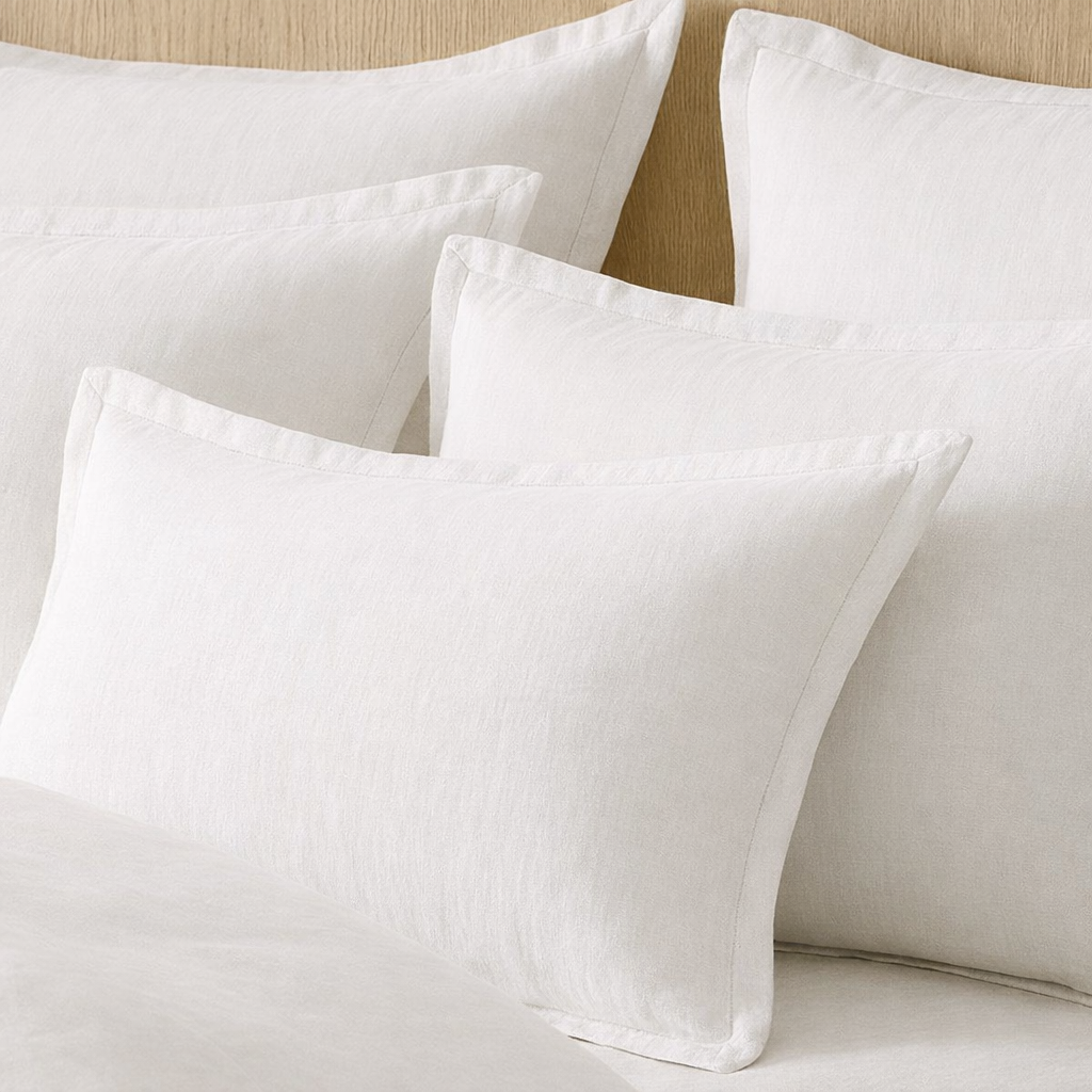 COTTON LINEN LUMBAR CUSHION WITH DOWN FEATHER FILLING