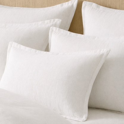 COTTON LINEN BLEND CUSHION WITH DOWN FEATHER FILLING
