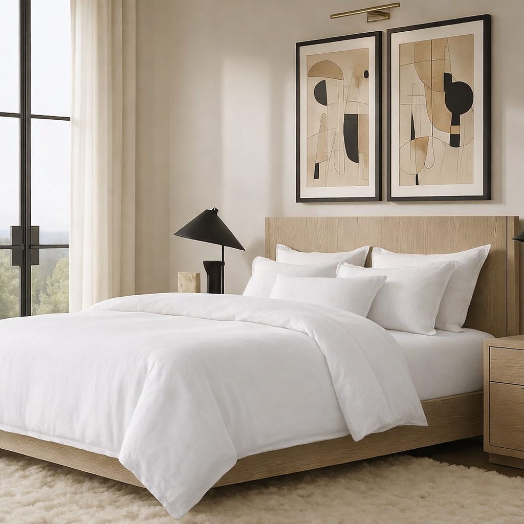 COTTON LINEN BLEND SLD DUVET SET