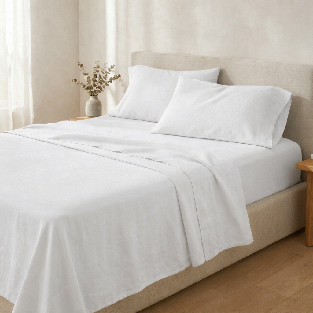 COTTON LINEN BLEND SLD SHEET SET