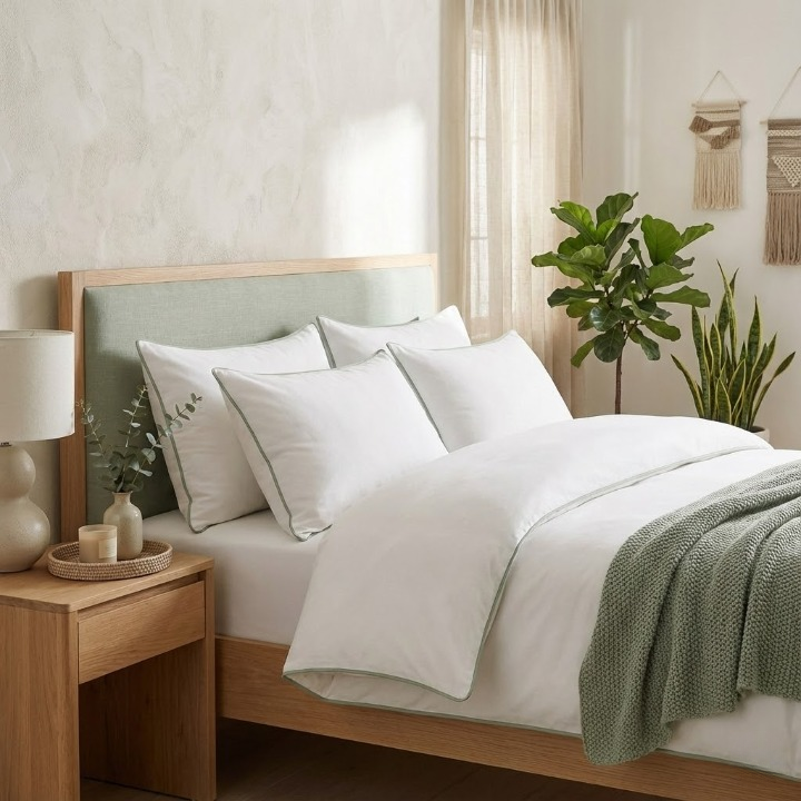 PALM LANE T1000 EMBROIDERED PIPING DUVET